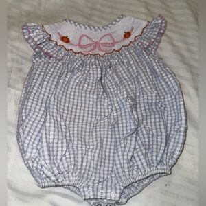 Pumpkin, thanksgiving  Blue and White Gingham Bubble